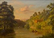 Albert Fitch Bellows Insjolandskap Sweden oil painting artist